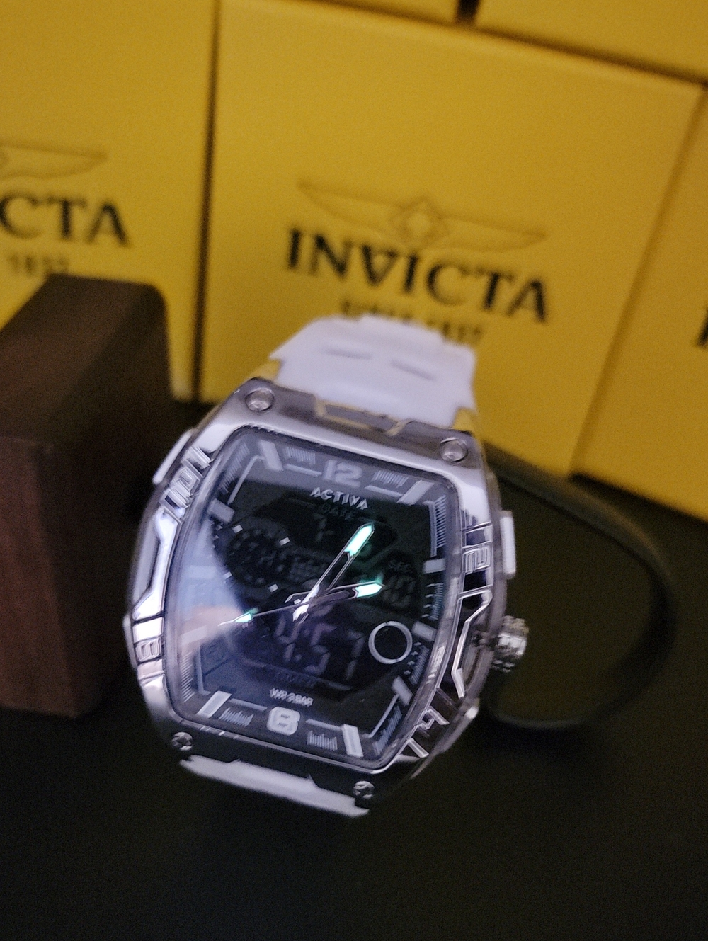 NEW⌚️Activa Venzis X Invicta Digital Men's Watch 50mm White Chrome ACW8131-001 - Picture 9 of 11